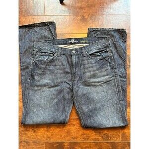 7 For All Mankind Mens Boot Cut Dark Wash Blue Jean Size 36